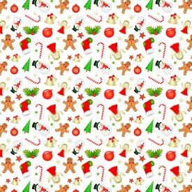 Stay dry digital printed PUL -  Gingerbread - White