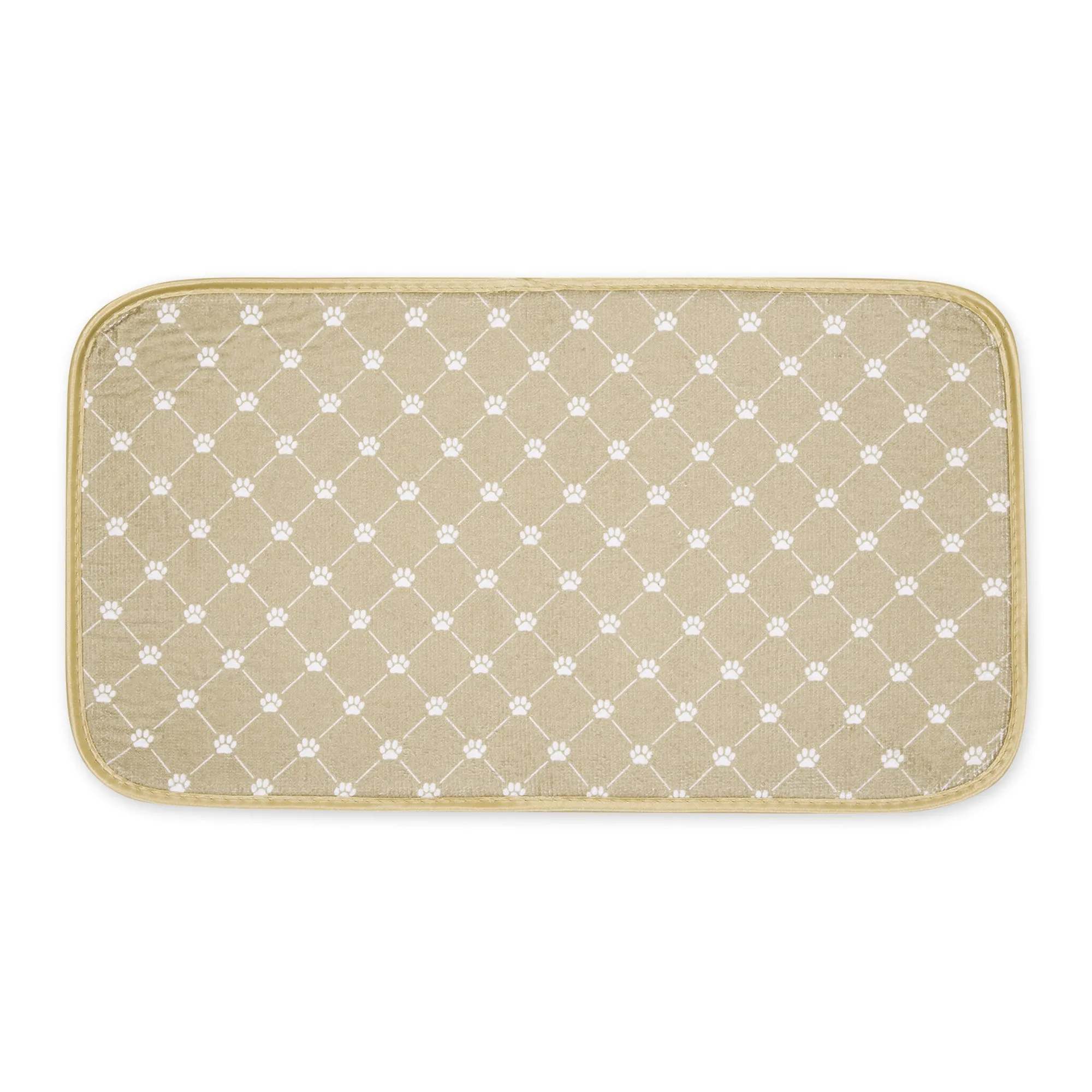 Taupe Printed Trellis Paw Pet Mat Small