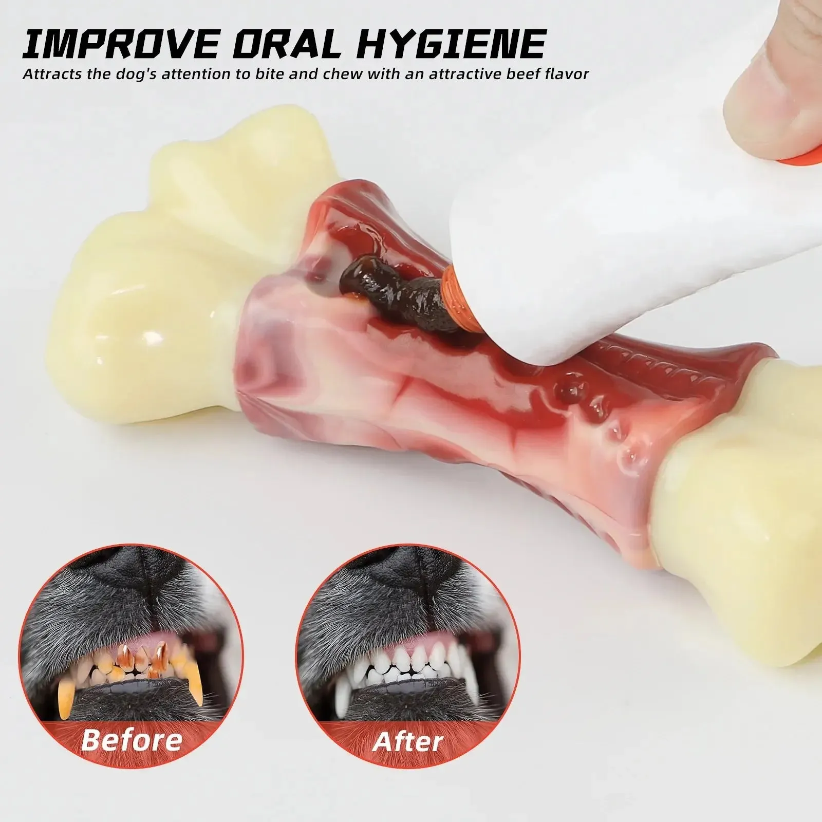 tough chewer Dog Toys for Aggressive Chewers, Dog Toys for Large Dogs, Tough Dog Bone Chew Toys for Medium/ Large Dogs, Toothbrush Dog Toys for Aggressive Chewers Large Breed