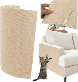 Trimmable Cat Scratcher Mat, 39.4"x15.8" Self-Adhesive Cat Scratching Carpet Pad Replacement for Cat Tree Shelves, Cat Steps and Posts, DIY Cat Scratch Couch Furniture Protector
