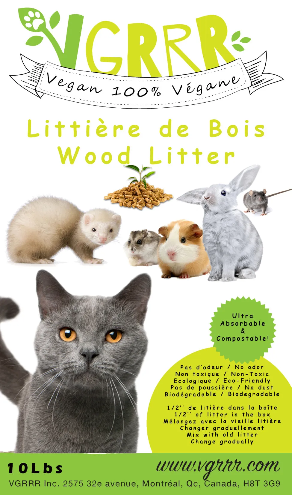 VGRRR Wood Pellet Compostable Litter