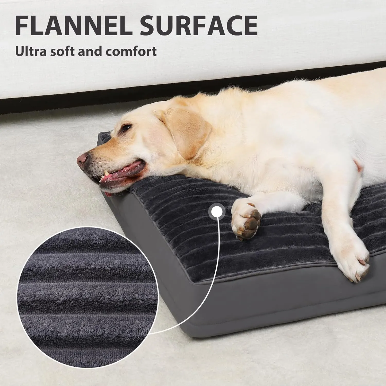 Vonabem Extra Large Dog Bed Washable with Removable Cover Waterproof, Dog Crate Bed for XL XLarge Dogs, Fluffy Flannel Pet beds Anti-Slip Kennel Pad 42 inch 41 * 27 inch