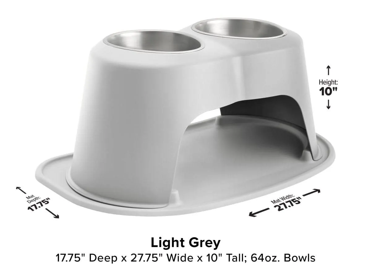 WeatherTech Double High Pet Feeding System - 10" with 64 oz Stainless Steel Bowls
