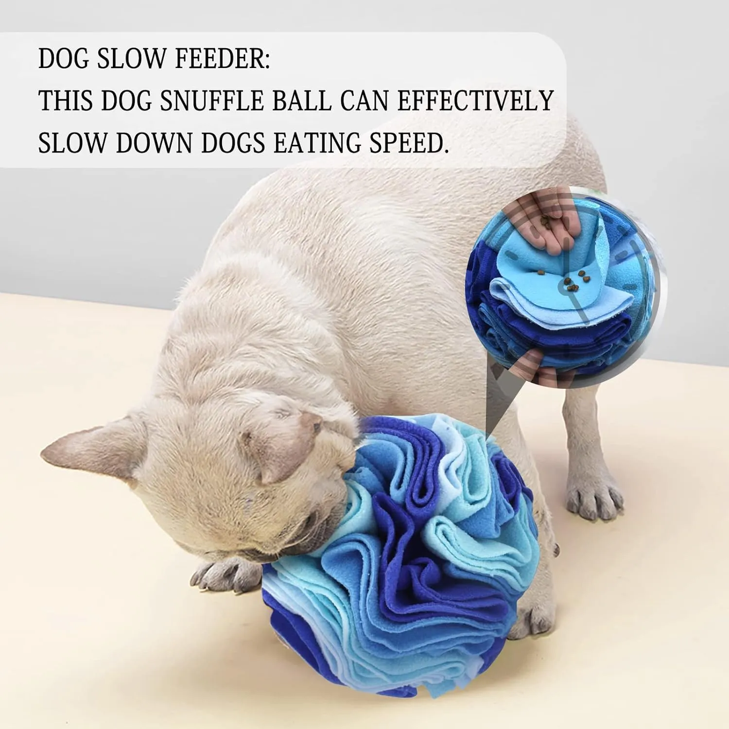 WishLotus Dog Snuffle Ball, Interactive Dogs Toys Ball, Dog Brain Stimulating Puzzle Toys for Dogs, Enrichment Game Feeding Mat Slow Feeder Stress Relief(Blue)