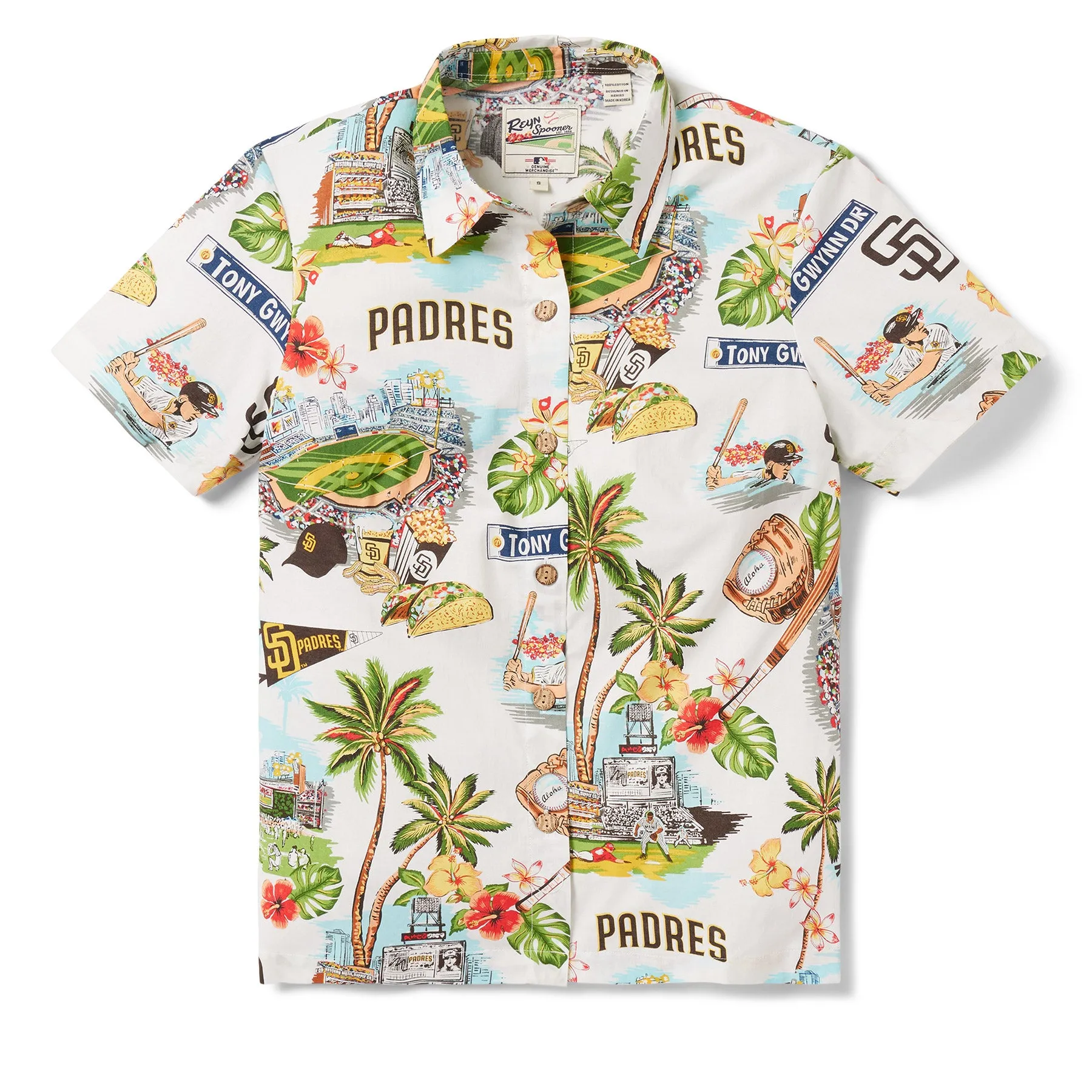 WOMEN'S SAN DIEGO PADRES SCENIC BUTTON FRONT / 100% Cotton