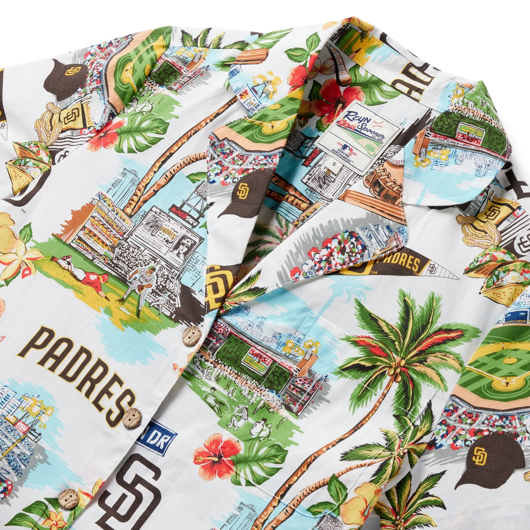 WOMEN'S SAN DIEGO PADRES SCENIC CAMP SHIRT / 100% Cotton