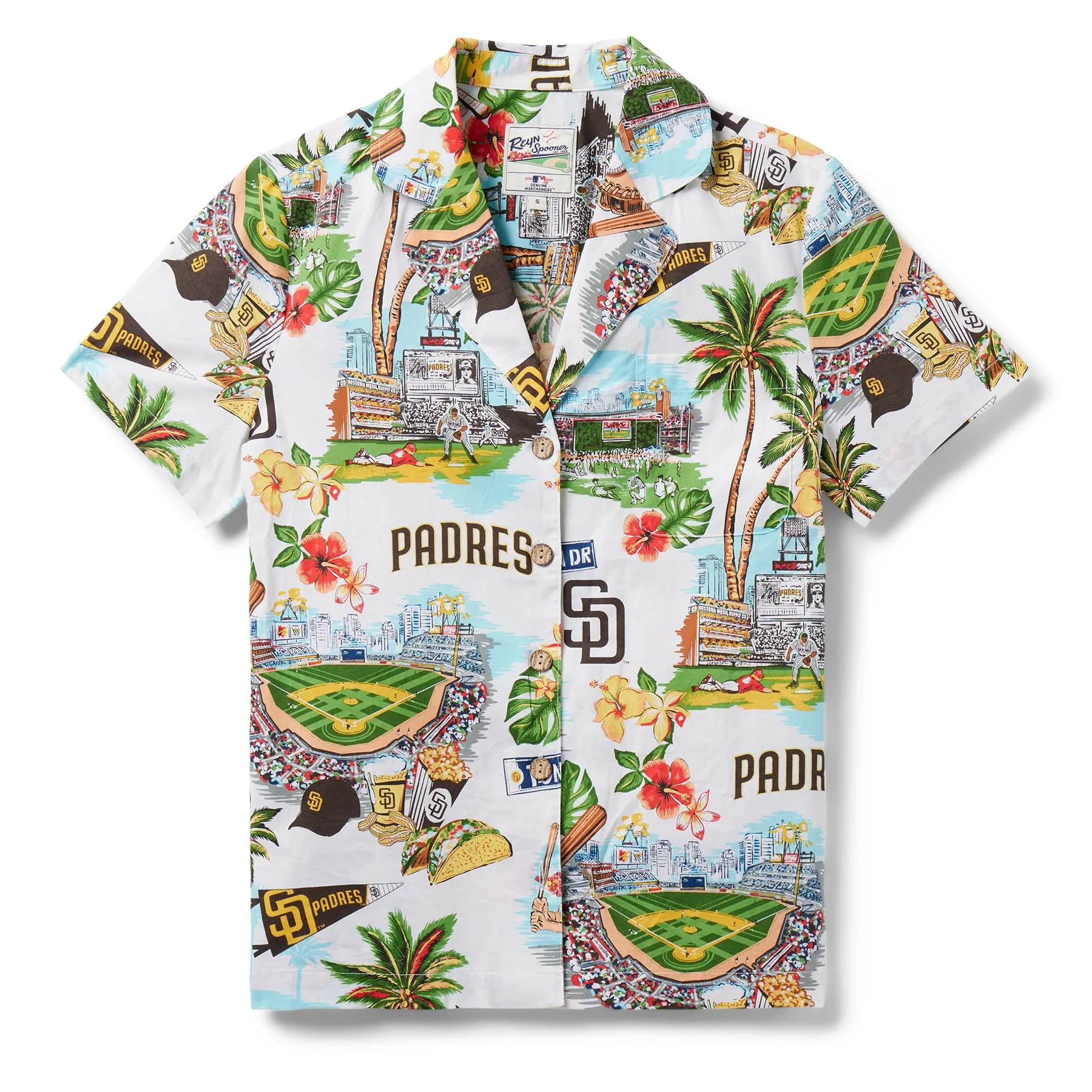WOMEN'S SAN DIEGO PADRES SCENIC CAMP SHIRT / 100% Cotton