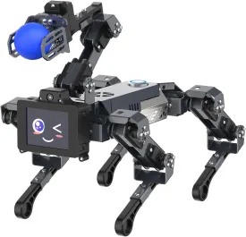 Yahboom AI Embodied Intelligence Robot Dog for Raspberry Pi CM4, 15 Joint Programming Bionic Robot Dog Robotic Arm Recognition and Grasping, for Education Developers APP Control
