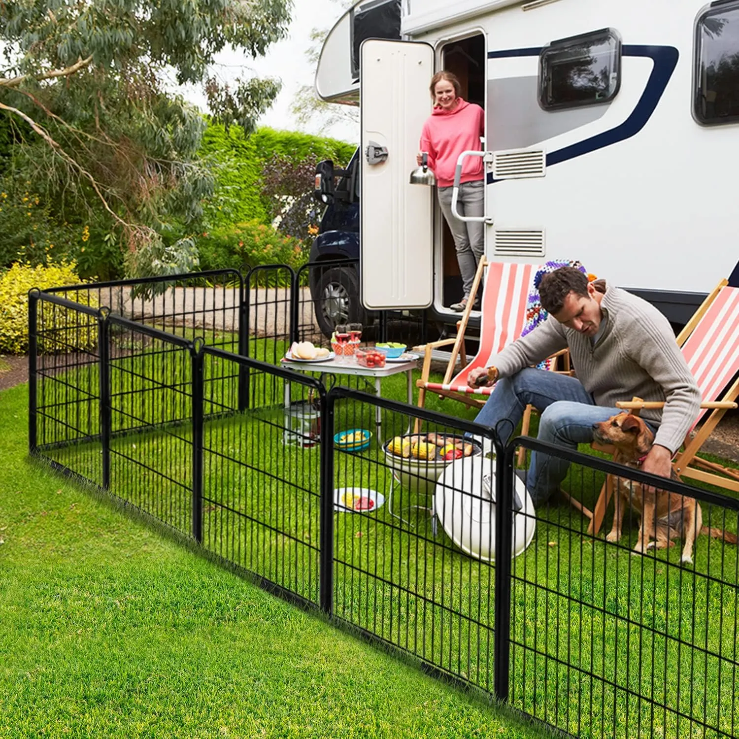 ZENY Dog Playpen 24 Inch 16 Panels, Heavy Duty Pet Dog Pen Indoor, Metal Dog Fence with Doors, Foldable Animal Outdoor Exercise Pen for Yard, RV, Camping