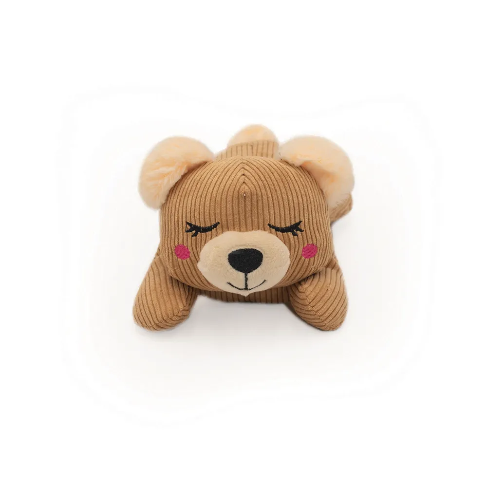 ZippyPaws Snooziez with Shhhqueaker Bear Dog Toy